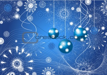 Christmas abstraction with snowflakes