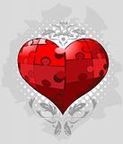 Jigsaw pieces heart Vector