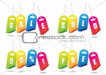 rainbow sale tags