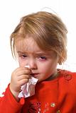 Little girl with a severe flu
