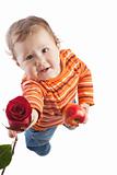 Kid with a rose