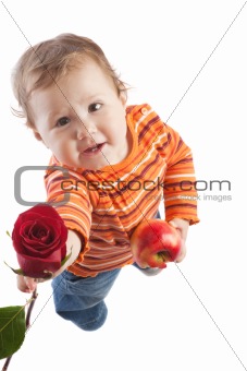 Kid with a rose