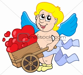 Cupid with wheelbarrow