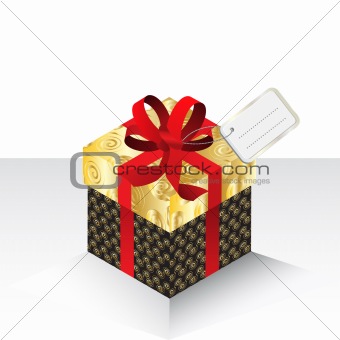 Present gift with red bow