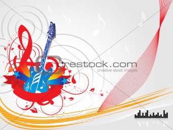 abstract vector ilustration of guitar and elements, wallpaper