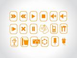 abstract vector orange logo element illustrations