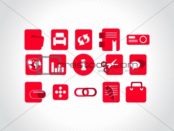 abstract vector red icons element illustrations