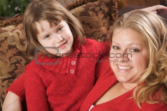 Young Mother and Daughter Enjoying a Personal Moment