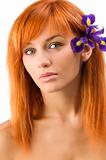 red haired purple flower