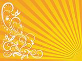 abstract vector wallpaper of floral love themes in yellow