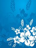 abstract vector wallpaper of floral themes in blue