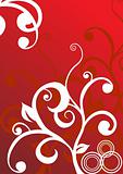 abstract vector wallpaper of floral themes in red