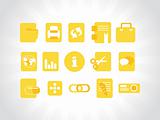 abstract vector yellow icons element illustrations