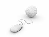 mouse golf on white background
