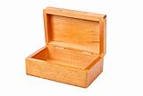 Empty open wooden box isolated