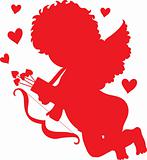Cupid Red Silhouette