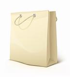 empty paper shopping bag with handles isolated