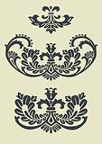 Set of vector baroque patterns for design