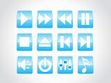 audio button icons, blue
