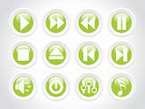 audio button icons, green