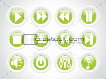 audio button icons, green