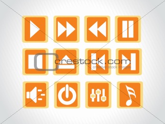 audio button icons, orange