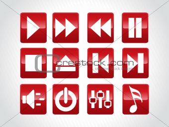 audio button icons, red
