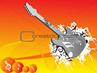banner on a musical theme with electro guitar