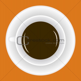 Cup with hot coffee