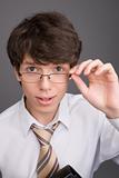 Young businessman with glasses
