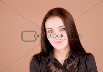 Woman in black smiling 