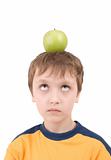 Young boy with apple