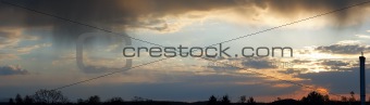 Overcast evening sky panorama