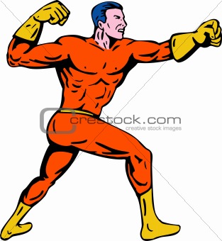 Superhero punching
