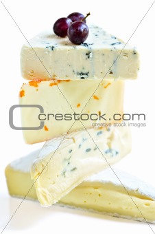 Stack of various cheeses