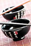 Rice bowls and chopsticks