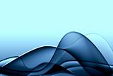 Blue abstract composition with flowing design