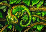 green chameleon 