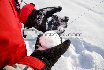 holding the snowball