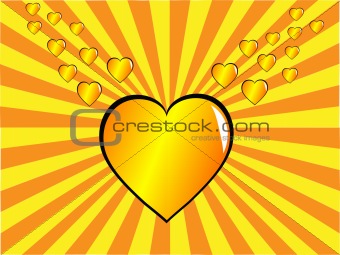 Gold Valentines Day Vector Illustration