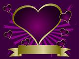 Purple Grunge Valentines Hearts Vector Illustration