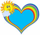 Rainbow heart with sun