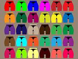 set of colorful buttocks