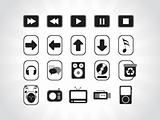 black electronic icons vector