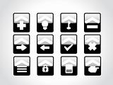 black icons for multiple use