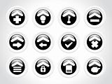 black rounded icons for multiple use
