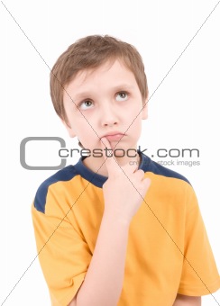 Young boy thinking portrait 