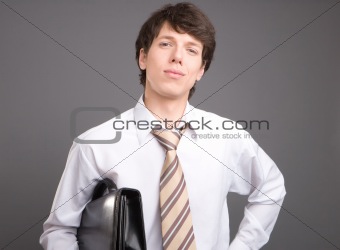 Young businessman serious looking
