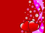 Red Valentines Hearts Backgroud Illustration