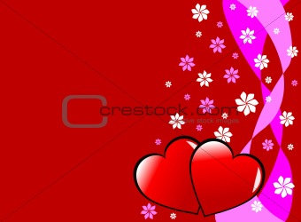 Red Valentines Hearts Backgroud Illustration